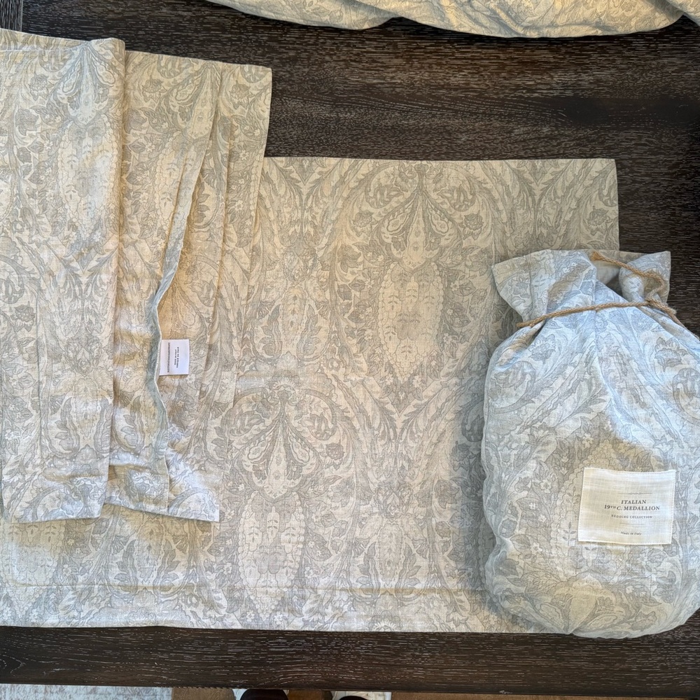 Restoration Hardware-ITALIAN 19TH C. MEDALLION DUVET COVER & SHAMS /Queen - Picture 6 of 9